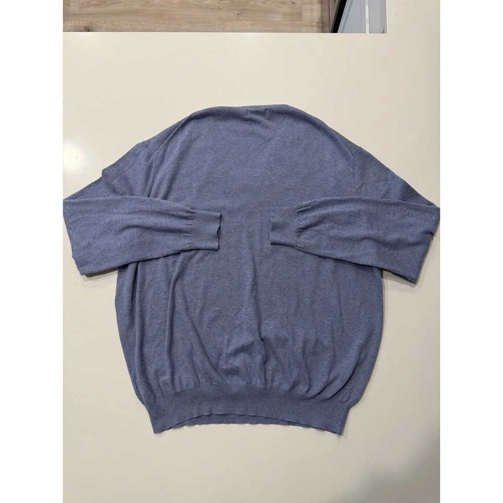 Polo Ralph Lauren Pima Cotton V-Neck Sweater Blue Mens XXL Pullover